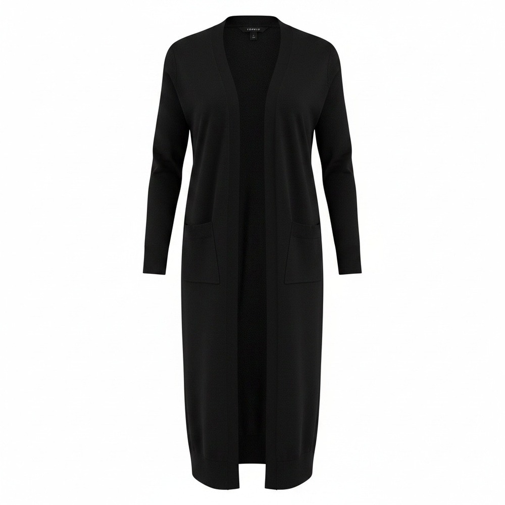 Torrid NWT 0X Goth Office Comfy Cozy Black Long Open Cardigan Duster